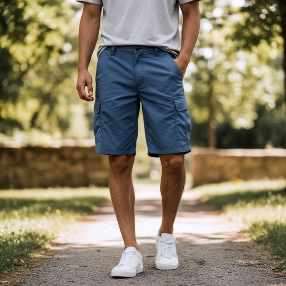 Wrangler Other - Wrangler Mens 30 ATG Outdoor Shorts Polyester Blue Hiking Cargo Utility Pockets